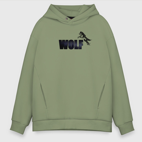 Мужское худи Oversize хлопок с принтом Wolf brand в Новосибирске, френч-терри — 70% хлопок, 30% полиэстер. Мягкий теплый начес внутри —100% хлопок | боковые карманы, эластичные манжеты и нижняя кромка, капюшон на магнитной кнопке | animal | trgwolf | wolf | волк | волки | звери | лес