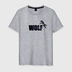 Мужская футболка хлопок с принтом Wolf brand в Кировске, 100% хлопок | прямой крой, круглый вырез горловины, длина до линии бедер, слегка спущенное плечо. | animal | trgwolf | wolf | волк | волки | звери | лес