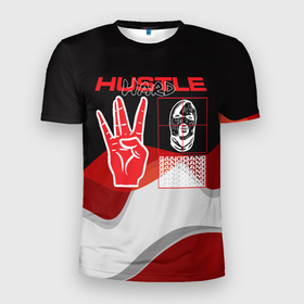 Мужская футболка 3D Slim с принтом hustler  hustle в Санкт-Петербурге, 100% полиэстер с улучшенными характеристиками | приталенный силуэт, круглая горловина, широкие плечи, сужается к линии бедра | hustle | заработок | суета | хасл | хаслер | хастлер