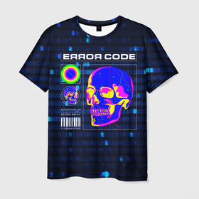 Мужская футболка 3D с принтом Error code: Hacker Хакер  программист , 100% полиэфир | прямой крой, круглый вырез горловины, длина до линии бедер | cyberpunk | error code | hacker | взлом | киберпанк | программист | хакер