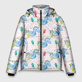 Мужская зимняя куртка 3D с принтом Детский плавательный круг в Тюмени, верх — 100% полиэстер; подкладка — 100% полиэстер; утеплитель — 100% полиэстер | длина ниже бедра, свободный силуэт Оверсайз. Есть воротник-стойка, отстегивающийся капюшон и ветрозащитная планка. 

Боковые карманы с листочкой на кнопках и внутренний карман на молнии. | паттерн | розочки | розы | цветочки | цветы