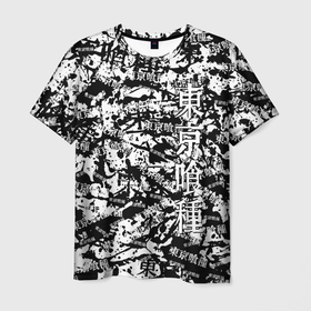 Мужская футболка 3D с принтом Токийский Гуль (Хаос)   Tokyo Ghoul (Chaos) в Курске, 100% полиэфир | прямой крой, круглый вырез горловины, длина до линии бедер | anime | chaos | kaneki | tokyo ghoul | аниме | гуль | иероглиф | канеки | кен | манга | перерождение | сасаки хайсе | токийский | хаос | япония