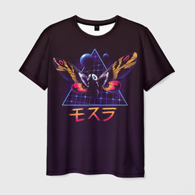 Мужская футболка 3D с принтом Мотылек OLDschool , 100% полиэфир | прямой крой, круглый вырез горловины, длина до линии бедер | masura | mothra | космос | мотылек | неон | японский