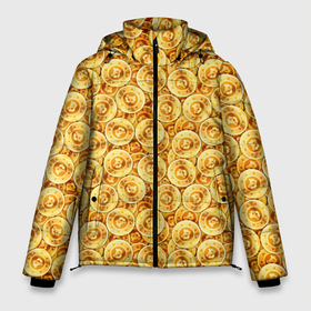 Мужская зимняя куртка 3D с принтом Золотые Биткоины в Петрозаводске, верх — 100% полиэстер; подкладка — 100% полиэстер; утеплитель — 100% полиэстер | длина ниже бедра, свободный силуэт Оверсайз. Есть воротник-стойка, отстегивающийся капюшон и ветрозащитная планка. 

Боковые карманы с листочкой на кнопках и внутренний карман на молнии. | bitcoin | бабки | баксы | банк | бизнес | биткоин | блокчейн | богатство | бюджет | валюта | виртуальная валюта | деньги | доллары | евро | золото | интернет | капитал | касса | копилк | кошелёк