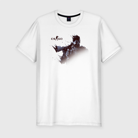 Мужская футболка хлопок Slim с принтом CS GO Призрачный солдат в Тюмени, 92% хлопок, 8% лайкра | приталенный силуэт, круглый вырез ворота, длина до линии бедра, короткий рукав | action | cs go | игры | компьютерные | конт страйк | шутер