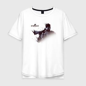 Мужская футболка хлопок Oversize с принтом CS GO Призрачный солдат в Тюмени, 100% хлопок | свободный крой, круглый ворот, “спинка” длиннее передней части | action | cs go | игры | компьютерные | конт страйк | шутер