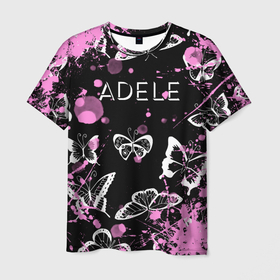 Мужская футболка 3D с принтом [Adele]   Бабочки в Белгороде, 100% полиэфир | прямой крой, круглый вырез горловины, длина до линии бедер | adele | adele adkins | logo | адель | адель эдкинс | британская певица | лого | логотип | музыка | певица