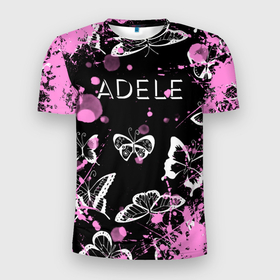 Мужская футболка 3D Slim с принтом [Adele]   Бабочки в Белгороде, 100% полиэстер с улучшенными характеристиками | приталенный силуэт, круглая горловина, широкие плечи, сужается к линии бедра | adele | adele adkins | logo | адель | адель эдкинс | британская певица | лого | логотип | музыка | певица