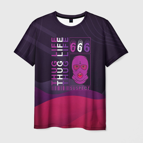 Мужская футболка 3D с принтом THUG LIFE Криминальная жизнь в Курске, 100% полиэфир | прямой крой, круглый вырез горловины, длина до линии бедер | Тематика изображения на принте: thug life | банда | гангстер | гэнгста | криминал | разборки