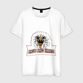 Мужская футболка хлопок с принтом Кобра кай орел лого в Санкт-Петербурге, 100% хлопок | прямой крой, круглый вырез горловины, длина до линии бедер, слегка спущенное плечо. | единоборства | карате | кобра кай | орел | сериал