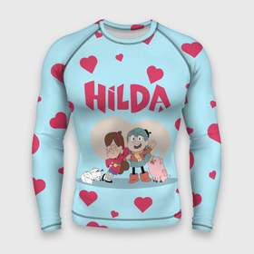 Мужской рашгард 3D с принтом Hilda Love в Тюмени,  |  | Тематика изображения на принте: hilda | mult | netflix | мульт | мультик | мультсериал | мультфильм | нетфлик | хилда | хильда