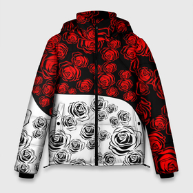 Мужская зимняя куртка 3D с принтом РОЗЫ   Красный   Волна в Кировске, верх — 100% полиэстер; подкладка — 100% полиэстер; утеплитель — 100% полиэстер | длина ниже бедра, свободный силуэт Оверсайз. Есть воротник-стойка, отстегивающийся капюшон и ветрозащитная планка. 

Боковые карманы с листочкой на кнопках и внутренний карман на молнии. | Тематика изображения на принте: атака титанов | белый | букет | девочке | для девочки | для друга | для мальчика | как у всех | контраст | красный | подарок | рекомендации | роза | розы | узор | цветы | черно белый