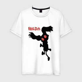 Мужская футболка хлопок с принтом Dark Hilda в Тюмени, 100% хлопок | прямой крой, круглый вырез горловины, длина до линии бедер, слегка спущенное плечо. | hilda | mult | netflix | мульт | мультик | мультсериал | мультфильм | нетфлик | хилда | хильда