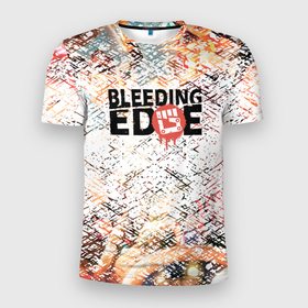 Мужская футболка 3D Slim с принтом Bleeding Edge. в Санкт-Петербурге, 100% полиэстер с улучшенными характеристиками | приталенный силуэт, круглая горловина, широкие плечи, сужается к линии бедра | bleeding | bleeding edge | bleeding edge beta | bleeding edge characters | bleeding edge gameplay | bleeding edge review | gameplay | guide | ninja theory | overwatch | pc | xbox