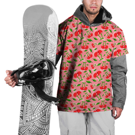 Накидка на куртку 3D с принтом Вишня  Черешня паттерн в Новосибирске, 100% полиэстер |  | вишневый | вишняк | лето | паттерн | черешня | ягоды