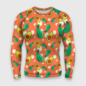 Мужской рашгард 3D с принтом Паттерн из авокадо в Тюмени,  |  | Тематика изображения на принте: авокадо | лето | люблю авокадо | овощи | паттерн | фрукты