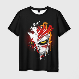 Мужская футболка 3D с принтом Пустой Ичиго арт в Рязани, 100% полиэфир | прямой крой, круглый вырез горловины, длина до линии бедер | anime | bleach | аниме | анимэ | блич | итиго | ичиго | куросаки | синигами
