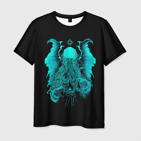 Мужская футболка 3D с принтом Бирюзовый Ктулху в Екатеринбурге, 100% полиэфир | прямой крой, круглый вырез горловины, длина до линии бедер | cthulhu | ctulhu | ktulhu | lovecraft | говард лавкравт | ктулху | лафкрафт