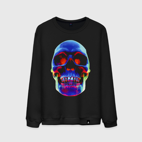 Мужской свитшот хлопок с принтом Cool neon skull , 100% хлопок |  | color | hype | jaw | neon | orbits | skull | teeth | зубы | неон | пасть | хайп | цвет | череп