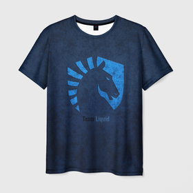Мужская футболка 3D с принтом Команда Team Liquid в Петрозаводске, 100% полиэфир | прямой крой, круглый вырез горловины, длина до линии бедер | team liquid | игры | киберспорт | конь | логотип | текстура