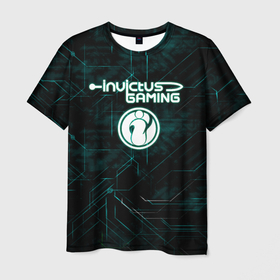 Мужская футболка 3D с принтом Invictus Gaming , 100% полиэфир | прямой крой, круглый вырез горловины, длина до линии бедер | invictus gaming | знак | киберспорт | логотип | надпись | название | спорт | текстура