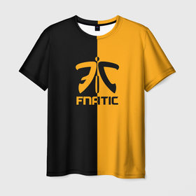Мужская футболка 3D с принтом Команда Fnatic в Тюмени, 100% полиэфир | прямой крой, круглый вырез горловины, длина до линии бедер | Тематика изображения на принте: fnatic | знак | игры.логотип | киберспорт | надпись | спорт