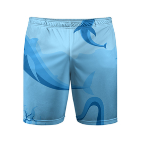 Мужские шорты спортивные с принтом МоРское Дно с Акулами в Тюмени,  |  | акула | лето | море | морские жители | рыбы