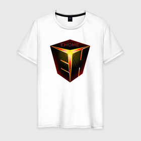Мужская футболка хлопок с принтом Команда EHOME в Белгороде, 100% хлопок | прямой крой, круглый вырез горловины, длина до линии бедер, слегка спущенное плечо. | ehome | буквы | играки | логотип | название
