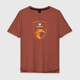 Мужская футболка хлопок Oversize с принтом TNC в Екатеринбурге, 100% хлопок | свободный крой, круглый ворот, “спинка” длиннее передней части | знак | киберспорт | логотип | надпись | птица | спорт