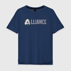 Мужская футболка хлопок Oversize с принтом Команда Alliance , 100% хлопок | свободный крой, круглый ворот, “спинка” длиннее передней части | alliance | буква | знак | кидерспорт | логотип | спорт