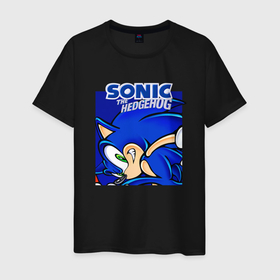 Мужская футболка хлопок с принтом Sonic Adventure | Sonic в Тюмени, 100% хлопок | прямой крой, круглый вырез горловины, длина до линии бедер, слегка спущенное плечо. | sonic | sonic the hedgehog | ёж соник | ёжик соник | соник