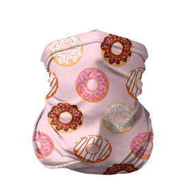 Бандана-труба 3D с принтом Pink donuts в Санкт-Петербурге, 100% полиэстер, ткань с особыми свойствами — Activecool | плотность 150‒180 г/м2; хорошо тянется, но сохраняет форму | confetti | donut | donuts | glaze | pink | powder | shugar | sweet | глазурь | конфетти | пончик | пончики | пудра | розовый | сахар | сладкий