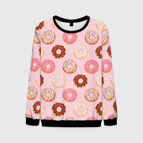 Мужской свитшот 3D с принтом Pink donuts в Санкт-Петербурге, 100% полиэстер с мягким внутренним слоем | круглый вырез горловины, мягкая резинка на манжетах и поясе, свободная посадка по фигуре | confetti | donut | donuts | glaze | pink | powder | shugar | sweet | глазурь | конфетти | пончик | пончики | пудра | розовый | сахар | сладкий