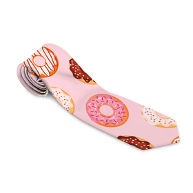 Галстук 3D с принтом Pink donuts в Кировске, 100% полиэстер | Длина 148 см; Плотность 150-180 г/м2 | Тематика изображения на принте: confetti | donut | donuts | glaze | pink | powder | shugar | sweet | глазурь | конфетти | пончик | пончики | пудра | розовый | сахар | сладкий