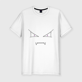 Мужская футболка хлопок Slim с принтом SeriousFace в Белгороде, 92% хлопок, 8% лайкра | приталенный силуэт, круглый вырез ворота, длина до линии бедра, короткий рукав | лицо | минималистское | серьезное лицо | смайлики | счастливое лицо | эмоджи
