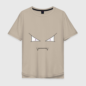 Мужская футболка хлопок Oversize с принтом SeriousFace в Кировске, 100% хлопок | свободный крой, круглый ворот, “спинка” длиннее передней части | лицо | минималистское | серьезное лицо | смайлики | счастливое лицо | эмоджи