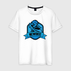 Мужская футболка хлопок с принтом Логотип Newbee в Петрозаводске, 100% хлопок | прямой крой, круглый вырез горловины, длина до линии бедер, слегка спущенное плечо. | newbee | игры | киберспорт | логотип | надпись | название | рыцарь | спорт