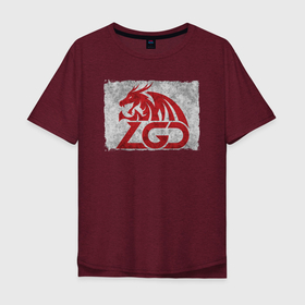 Мужская футболка хлопок Oversize с принтом Logo LGD в Петрозаводске, 100% хлопок | свободный крой, круглый ворот, “спинка” длиннее передней части | буквы | дракон | киберспорт | логотип | надпись | текстура