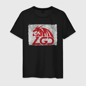 Мужская футболка хлопок с принтом Logo LGD в Екатеринбурге, 100% хлопок | прямой крой, круглый вырез горловины, длина до линии бедер, слегка спущенное плечо. | буквы | дракон | киберспорт | логотип | надпись | текстура