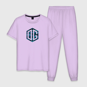 Мужская пижама хлопок с принтом Logo OG в Петрозаводске, 100% хлопок | брюки и футболка прямого кроя, без карманов, на брюках мягкая резинка на поясе и по низу штанин
 | og | буквы | киберспорт | логотип | название