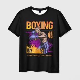 Мужская футболка 3D с принтом BOXING   (Бокс) в Новосибирске, 100% полиэфир | прямой крой, круглый вырез горловины, длина до линии бедер | Тематика изображения на принте: boxing | fight club | mma | mohammed ali | ufc | боевые искусства | боец | бои | бойцовский клуб | бокс | боксёр | борьба | воин | единоборства | кикбоксинг | майк тайсон | мма | муай тай | мухаммед али | рукопашный бой