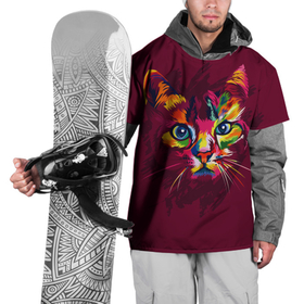 Накидка на куртку 3D с принтом Кошечка в ярких красках в Белгороде, 100% полиэстер |  | животное | звери | кот | котэ | кошка | поп арт | яркое