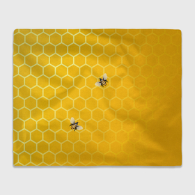 Плед 3D с принтом Любишь мед в Кировске, 100% полиэстер | закругленные углы, все края обработаны. Ткань не мнется и не растягивается | мед | насекомые | пчелки | пчелы | соты | шестиугольники