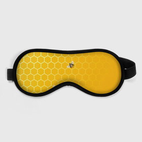 Маска для сна 3D с принтом Любишь мед, люби и пчелок в Белгороде, внешний слой — 100% полиэфир, внутренний слой — 100% хлопок, между ними — поролон |  | мед | насекомые | пчелки | пчелы | соты | шестиугольники