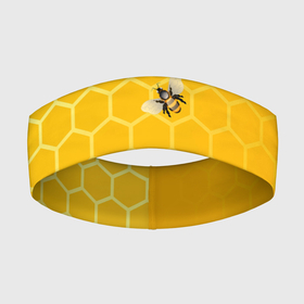 Повязка на голову 3D с принтом Любишь мед, люби и пчелок в Белгороде,  |  | мед | насекомые | пчелки | пчелы | соты | шестиугольники