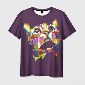 Мужская футболка 3D с принтом Любителям ярких кошек , 100% полиэфир | прямой крой, круглый вырез горловины, длина до линии бедер | животное | кот | котэ | кошка | поп арт | яркое