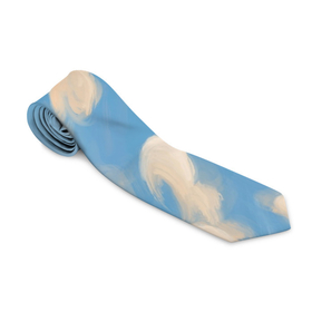 Галстук 3D с принтом Рисунок голубого неба с облаками маслом в Тюмени, 100% полиэстер | Длина 148 см; Плотность 150-180 г/м2 | ветер | иллюстрация | картина маслом | лето | небо | облака | облако | оранжевый | пейзаж | погода | природа | синий | страсть к путешествиям