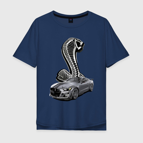 Мужская футболка хлопок Oversize с принтом Shelby GT 500   нереально крутое точило , 100% хлопок | свободный крой, круглый ворот, “спинка” длиннее передней части | car | fangs | motorsport | power | prestige | shelby gt 500 | snake | usa | viper | автомобиль | гадюка | змея | клыки | мощь | престиж | сша