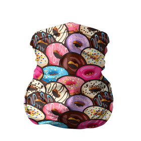Бандана-труба 3D с принтом Sweet donut s , 100% полиэстер, ткань с особыми свойствами — Activecool | плотность 150‒180 г/м2; хорошо тянется, но сохраняет форму | confetti | donut | donuts | glaze | powder | shugar | sweet | глазурь | конфетти | пончик | пончики | пудра | сахар | сладкий