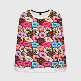 Мужской свитшот 3D с принтом Sweet donut s в Санкт-Петербурге, 100% полиэстер с мягким внутренним слоем | круглый вырез горловины, мягкая резинка на манжетах и поясе, свободная посадка по фигуре | confetti | donut | donuts | glaze | powder | shugar | sweet | глазурь | конфетти | пончик | пончики | пудра | сахар | сладкий